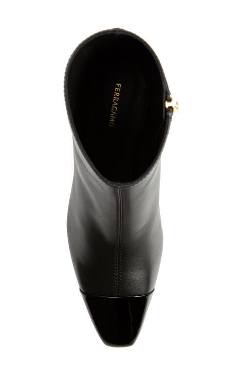 Shop Ferragamo Sambi Cap Toe Bootie In Black