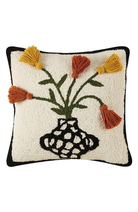 Justina Blakeney Primavera Hook Wool & Cotton Accent Pillow In Blue