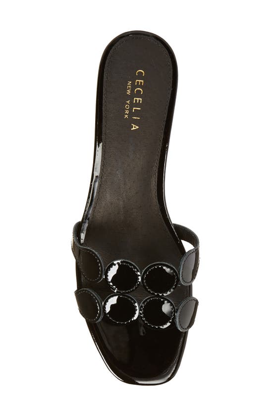 Shop Cecelia New York Bunny Slide Sandal In Black Patent