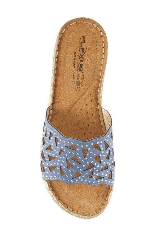 Flexus By Spring Step Windom Wedge Slide Sandal In Denim Blue