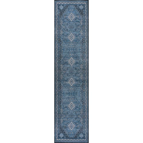 Jonathan Y Dalyan Geometric Medallions Machine-washable Area Rug In Blue