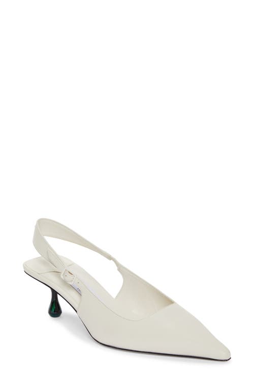 Shop Jimmy Choo Amel Pointed Toe Slingback Pump In Latte/malachite