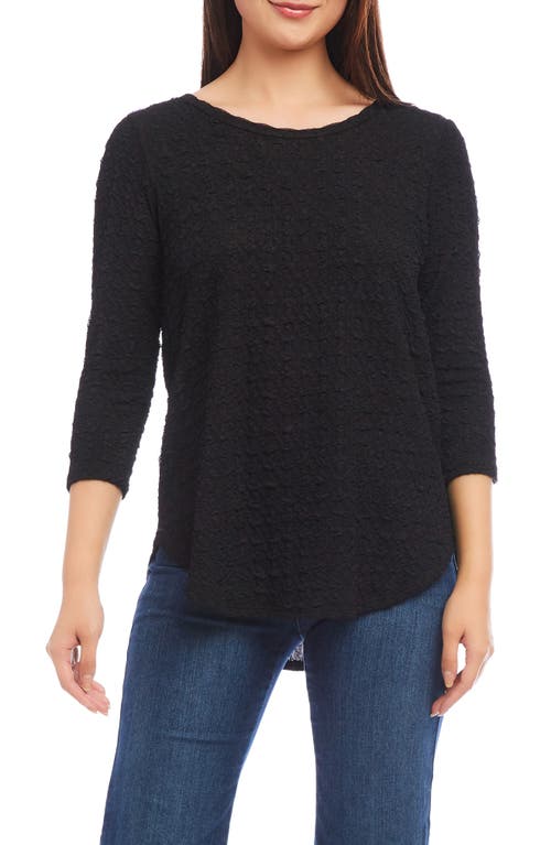 Shop Karen Kane Textured Shirttail Top In Black