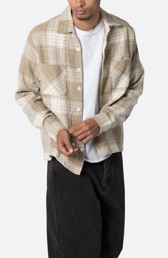 Shop Mnml Plaid Classic Flannel Button-up Shirt In Earth