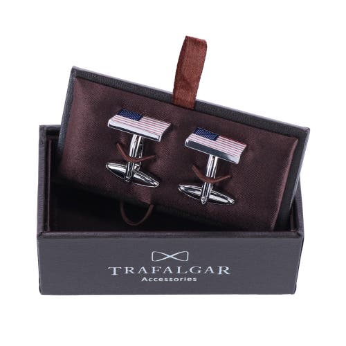 Shop Trafalgar Usa Pride American Flag Novelty Cufflinks In Multiple