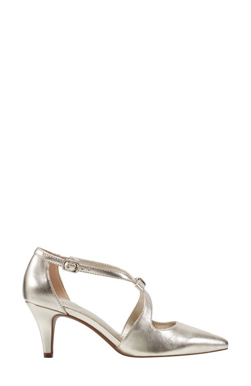 Bandolino Women's Zeffer Strappy Bow Kitten Heel Pumps In Metallic Natural