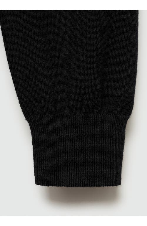 Shop Mango Turtleneck Wool Sweater In Black