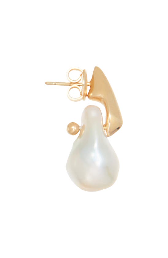 Shop Bottega Veneta Baroque Pearl Drop Earrings In White