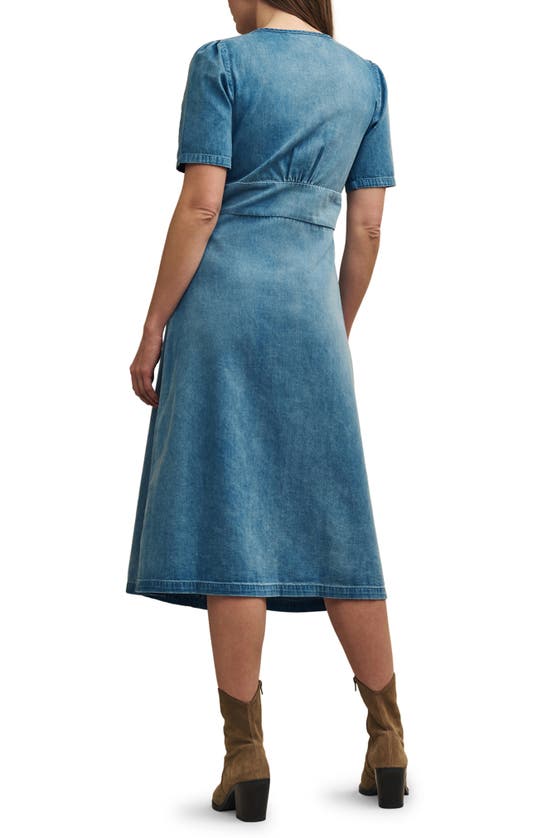 Shop Nobody's Child Alexa Organic Cotton Denim Midi Dress In Blue
