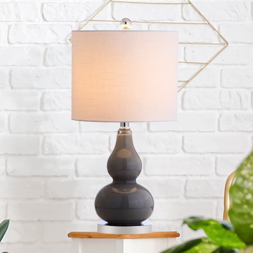 Shop Jonathan Y Anya Mini Glass Led Table Lamp In Gray