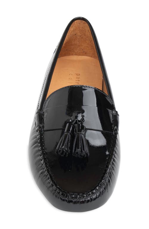 Shop Patricia Green Jordan Moc Toe Tassel Loafer In Black Patent