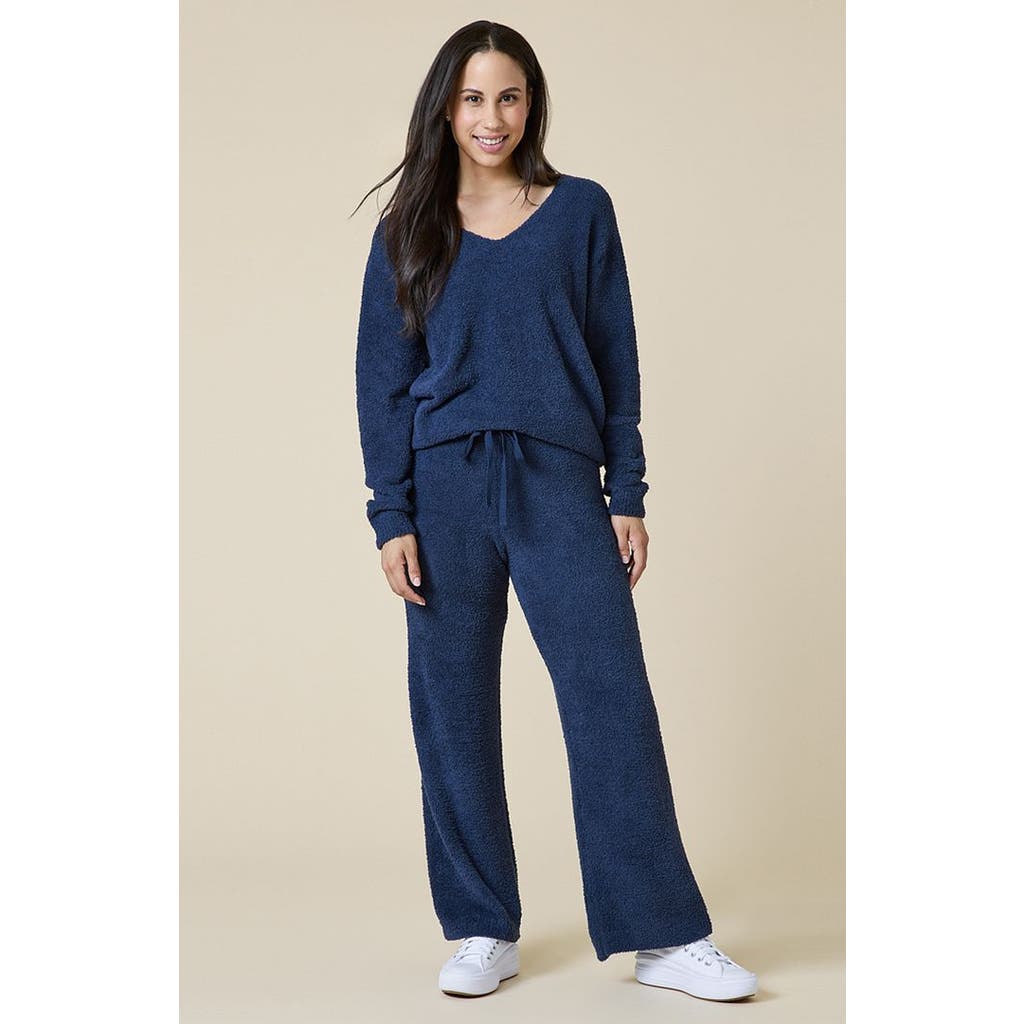 Softies Solid Marshmallow V-neck Lounge Set In Midnight