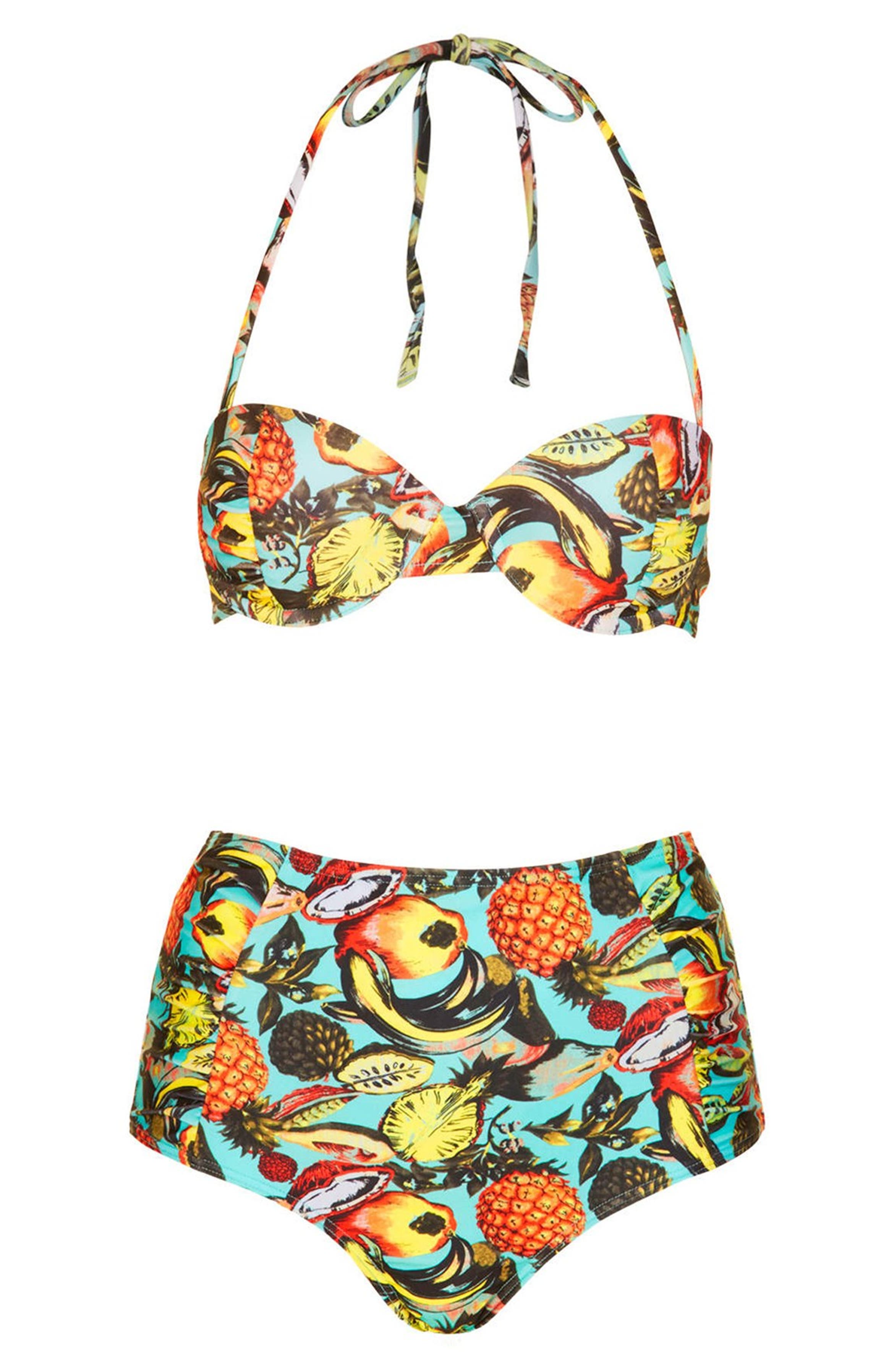 Topshop Tropical Print High Rise Bikini | Nordstrom