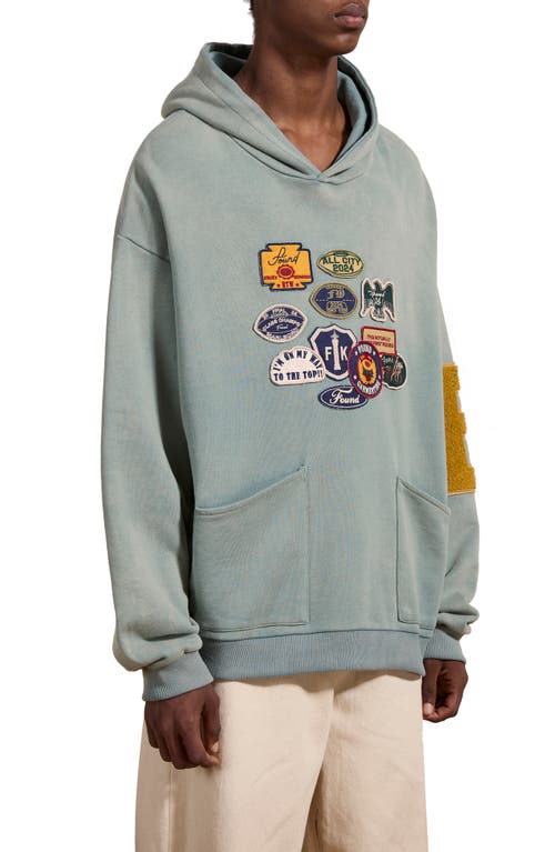 Shop Found Sage Patch Pullover Hoodie In Faded Mint