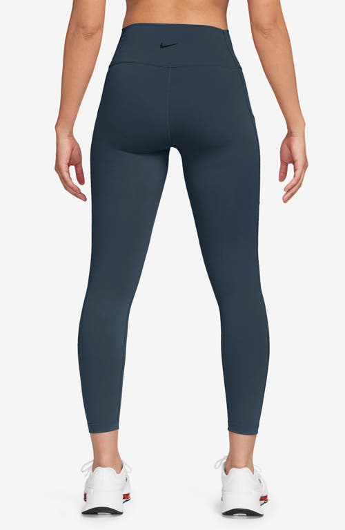 Nike Women's One High-waisted 7/8 Leggings With Pockets In Armrnv/black