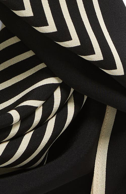 Totême Centered Monogram Silk Scarf Black In Black Monogram