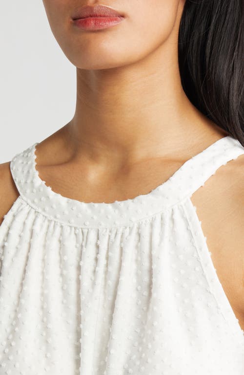 Shop Loveappella Clip Dot Halter Tank Top In Ivory