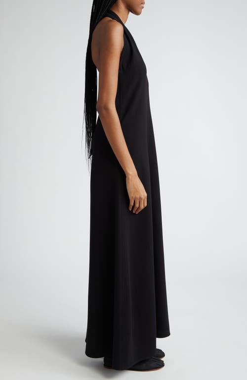 Shop Proenza Schouler Ember Matte Crepe Halter Maxi Dress In Black