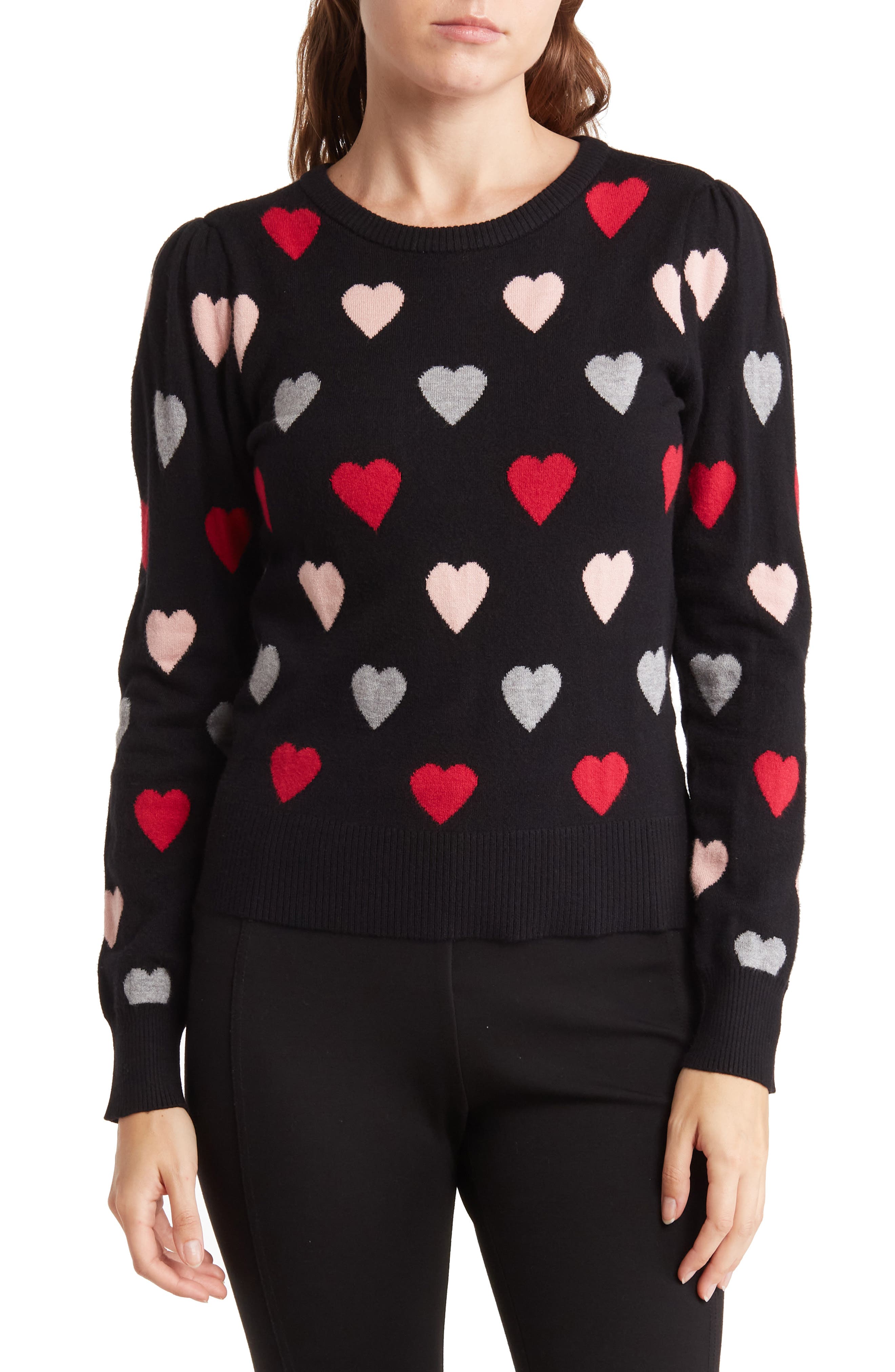 sweater with heart print