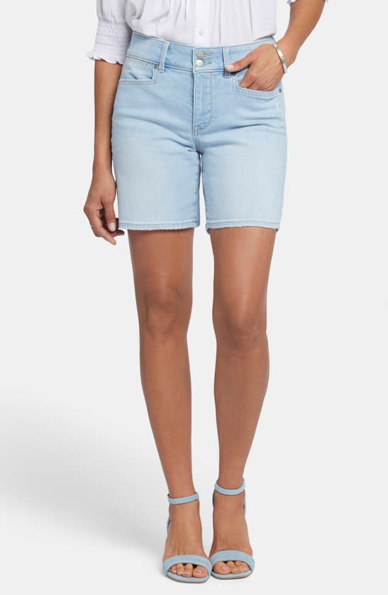 Nydj Womens Medium Wash High-rise Cutoff Shorts In Estrella