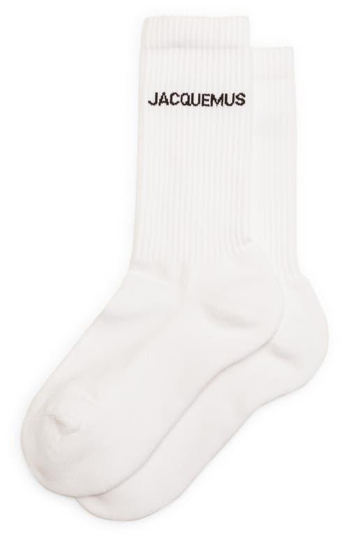 Les Chaussettes Logo Jacquard Cotton Blend Crew Socks in White