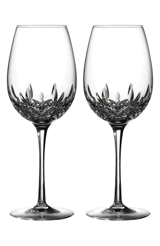 Shop Waterford Lismore Essence Set Of 2 Lead Crystal Red Wine Goblets In Clear