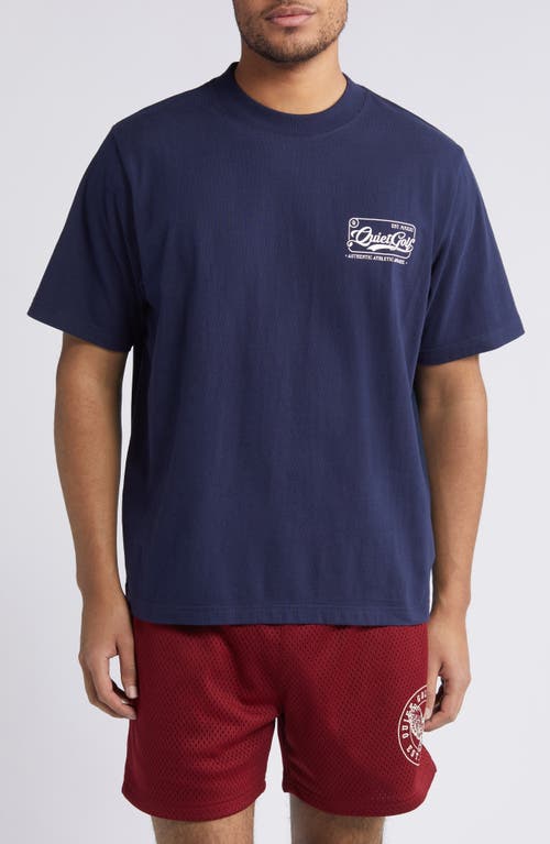 Badge Cotton Graphic T-Shirt in Navy
