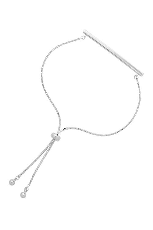 Sterling Forever Rhodium Plated Plated Inspirational Bar Slider Bracelet In Silver - Beautiful Mess