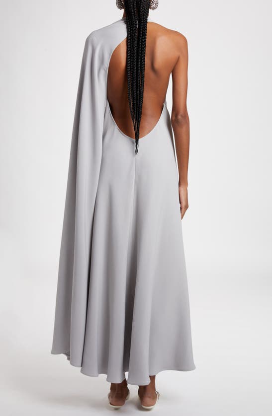 Shop Valentino Draped One-shoulder Gown In Perla