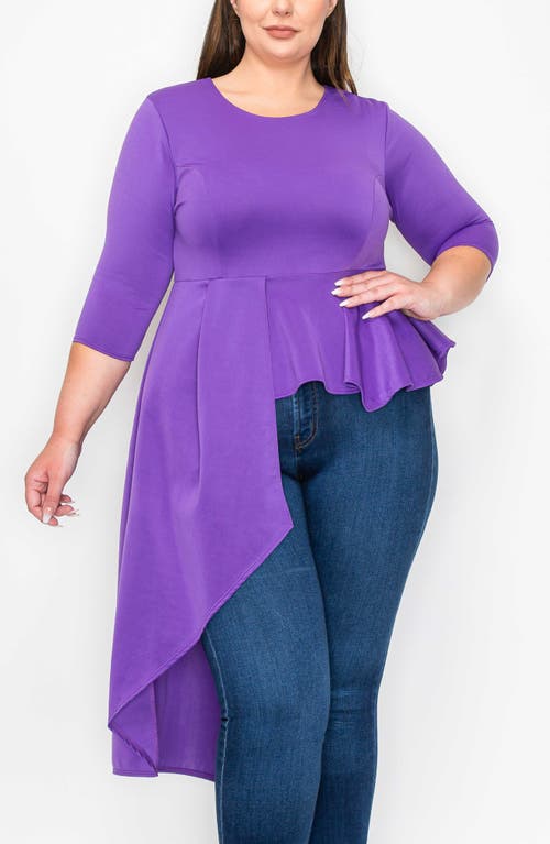 Shop L I V D Sanctuary Asymmetric Peplum Top In Purple