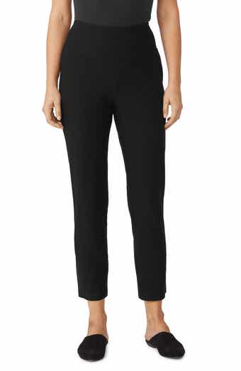  Eileen Fisher High-Waisted Slim Ankle Pants w/Wide Yoke in  Washable Stretch Crepe Black XL : Clothing, Shoes & Jewelry
