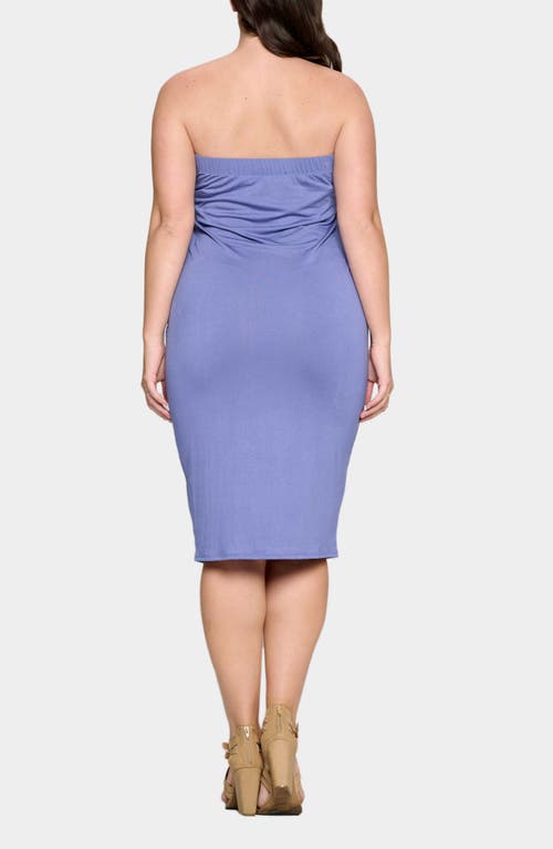 L I V D Willow Strapless Jersey Dress In Denim