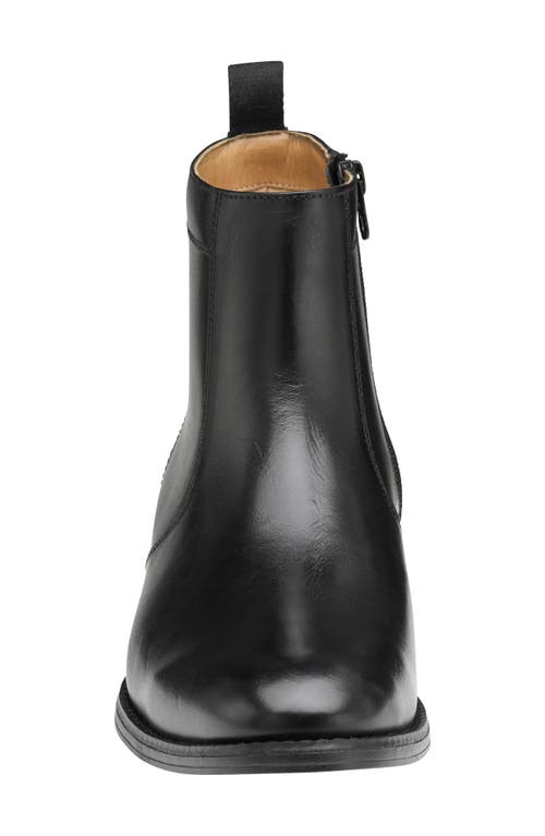 Johnston & Murphy Lewis Side Zip Boot In Black Full Grain