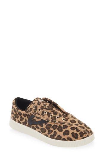 Tretorn Leopard Slip-on Sneaker In Brown