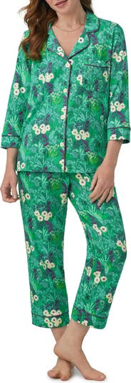 BedHead Pajamas Print Stretch Organic Cotton Jersey Crop Pajamas | Nordstrom