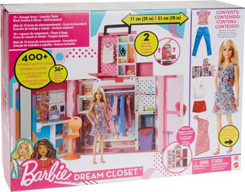 Barbie Fashionista Ultimate Closet Playset with Clothes & Accessories,  Includes 5 Hangers