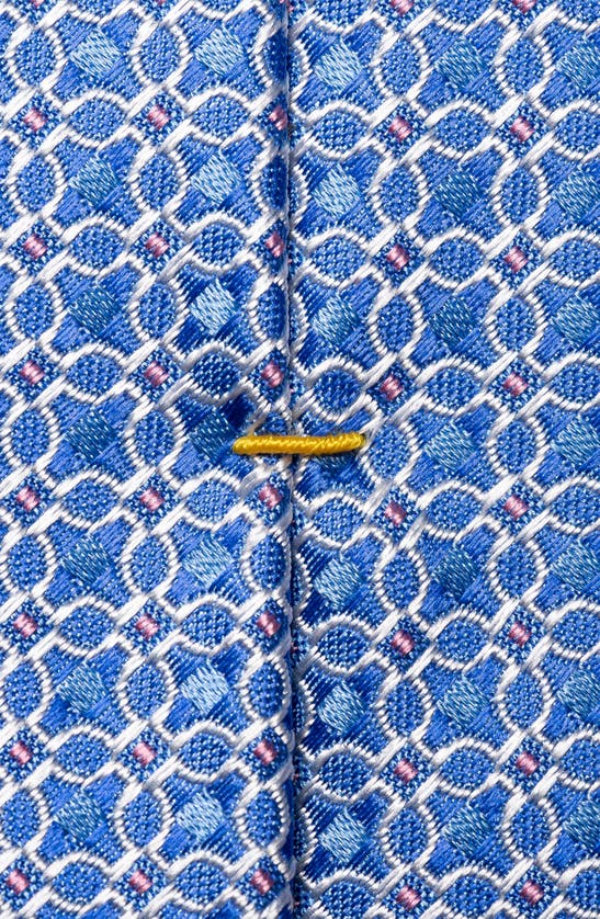 Shop Eton Geometric Silk Tie In Medium Blue