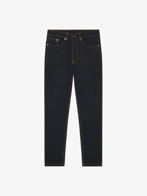 Shop Place Of Elms Off-white Denim Pants In Black