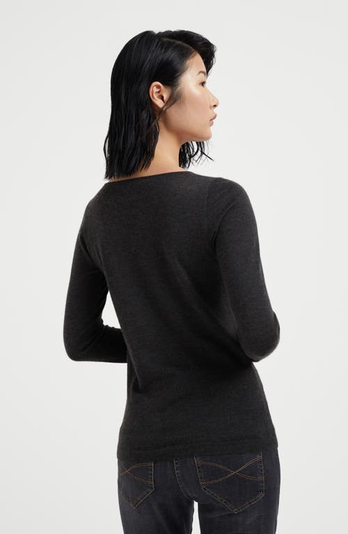 Shop Brunello Cucinelli Cashmere And Silk Sweater In Anthracite