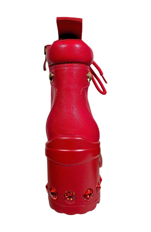 Ninety Union Thunder Lug Sole Boot In Red