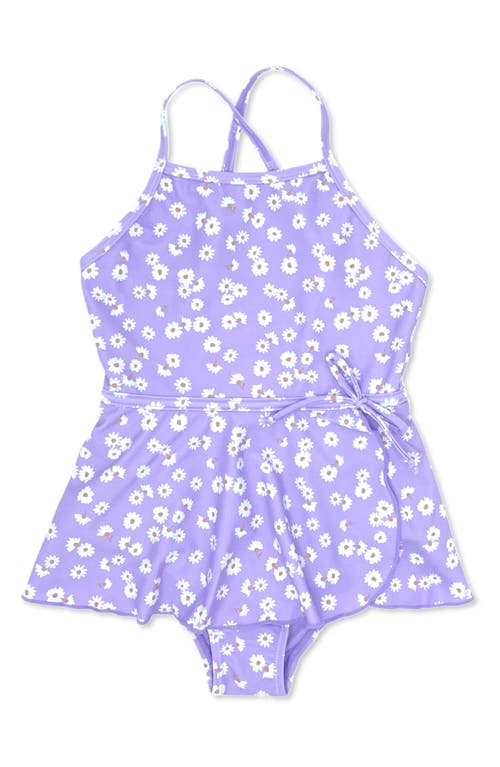 Feather 4 Arrow Bella Floral Print Skirted One-Piece Swimsuit in Lavender