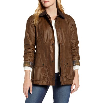 Barbour Beadnell Waxed Cotton Jacket, US / 12 UK - Brown