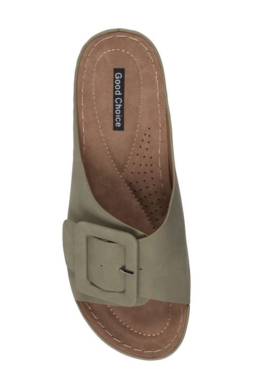 Good Choice New York Hamden Platform Slide Sandal In Green