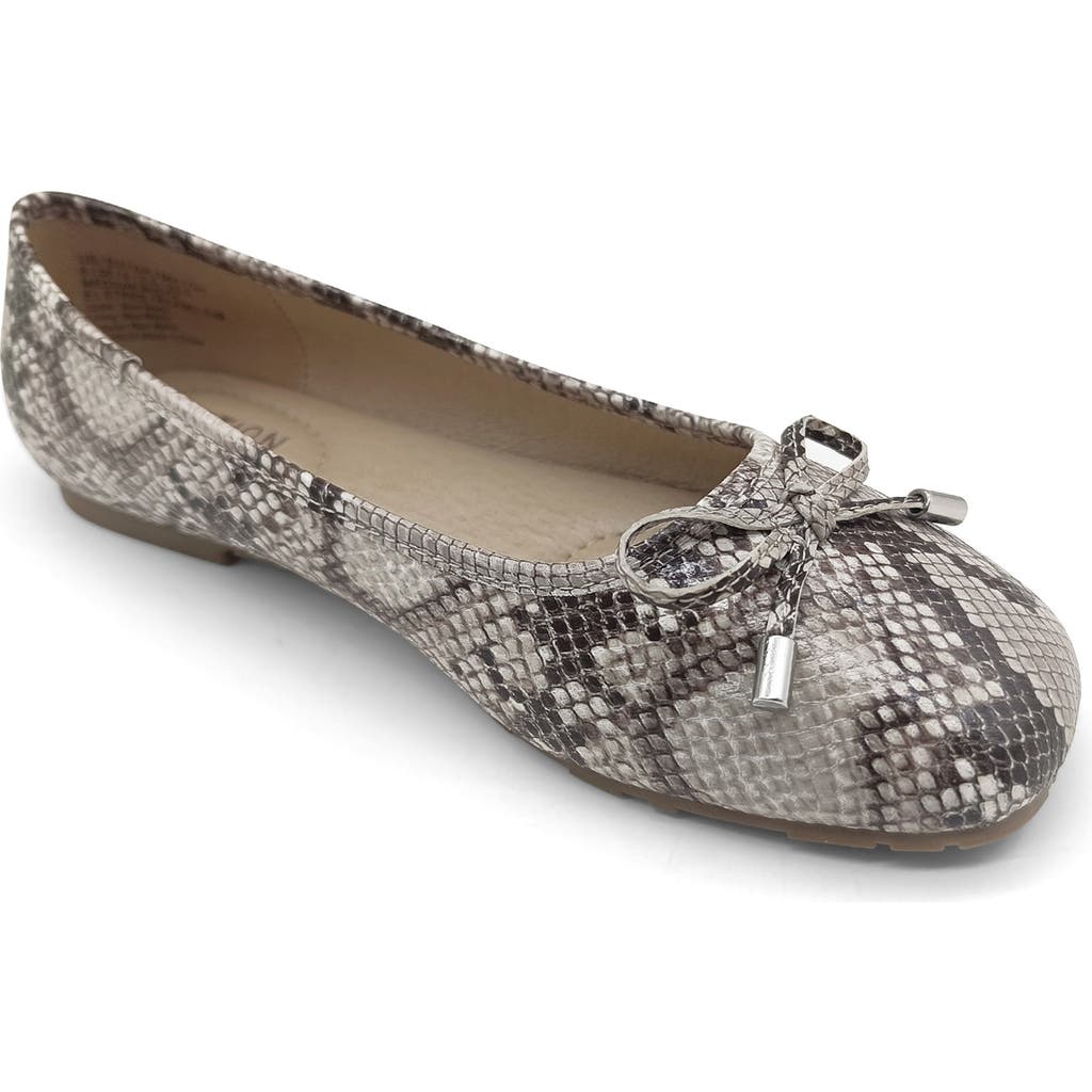 Reaction Kenneth Cole Elstree Ballet Flat In Natural Snake