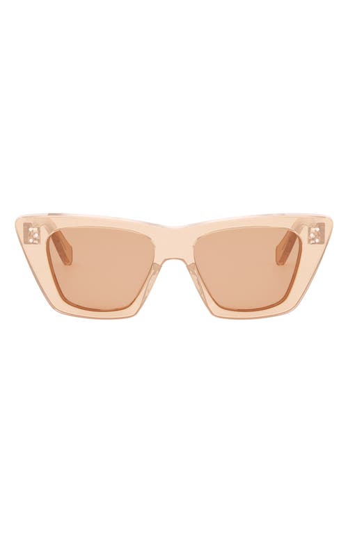 CELINE 51mm Cat Eye Sunglasses in Shiny Orange /Roviex at Nordstrom