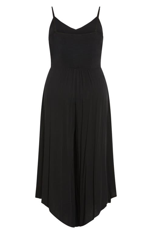 Shop City Chic Sara Tie Waist Sleeveless Jumpsuit In Black