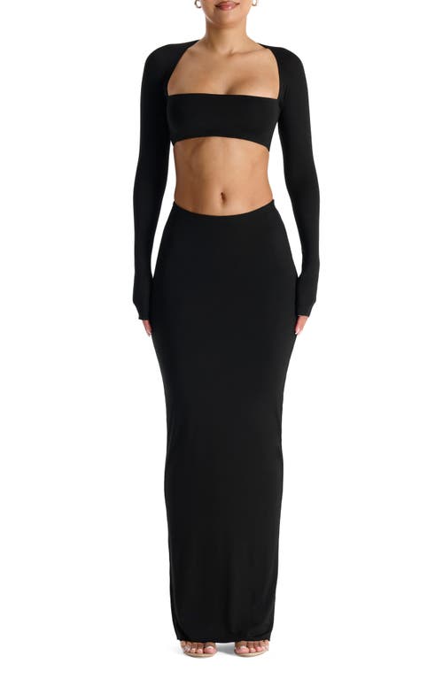 Shop Naked Wardrobe Bae-sic Scoop Maxi Skirt In Black