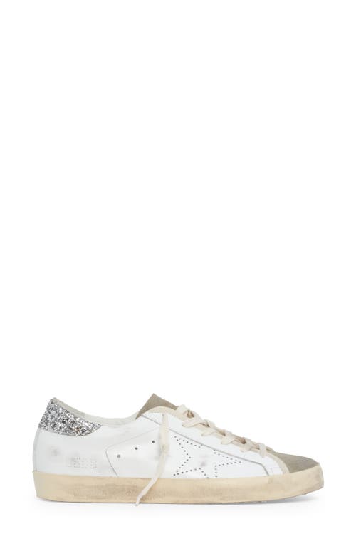 Shop Golden Goose Super-star Sneaker In White/taupe/silver