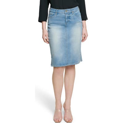 Plus Size Curves 360 By Nydj Denim Skirt, Blue