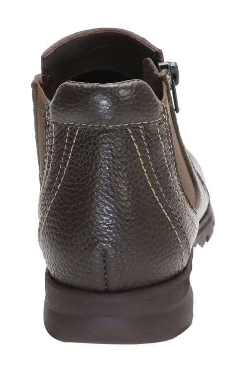 Shop David Tate Popular Wedge Bootie In Brown Pebble Grain